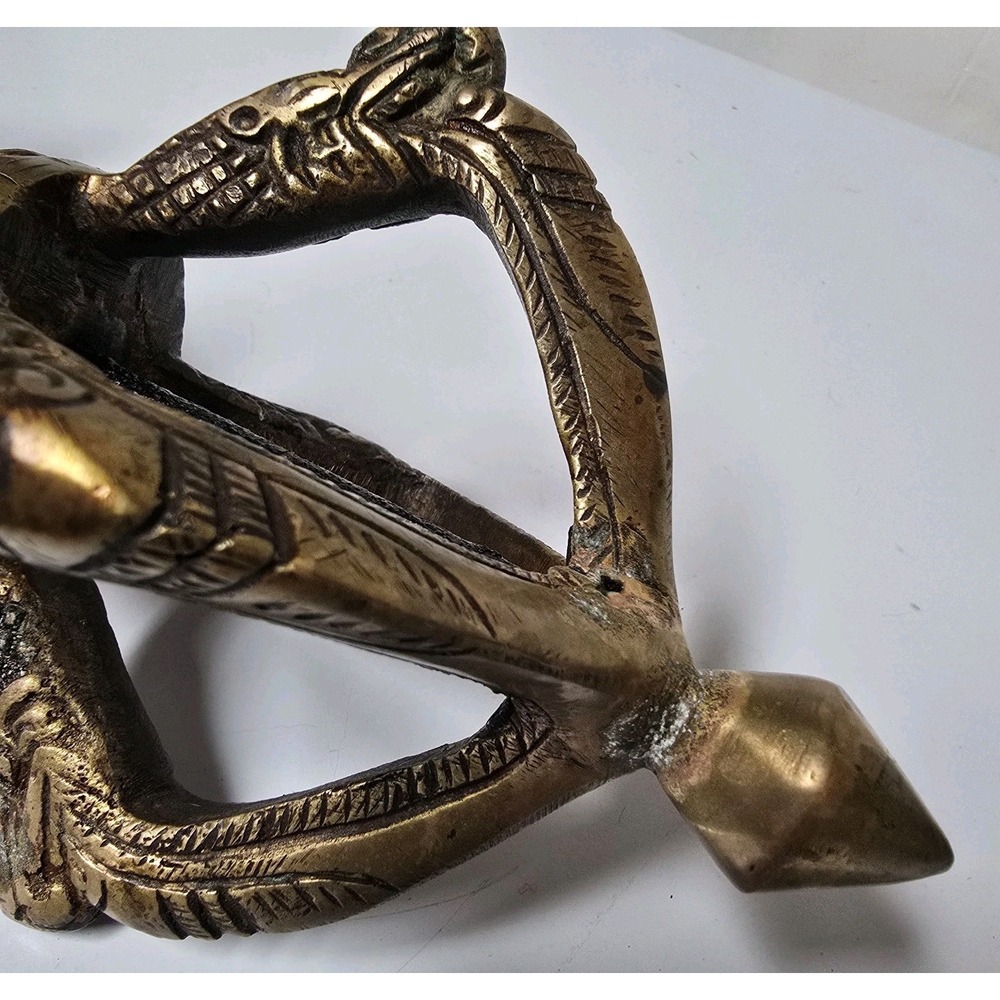 Antique Brass Tibetan Buddhist 5 pronged Vajra/Dorje 13" - Picture 12 of 16